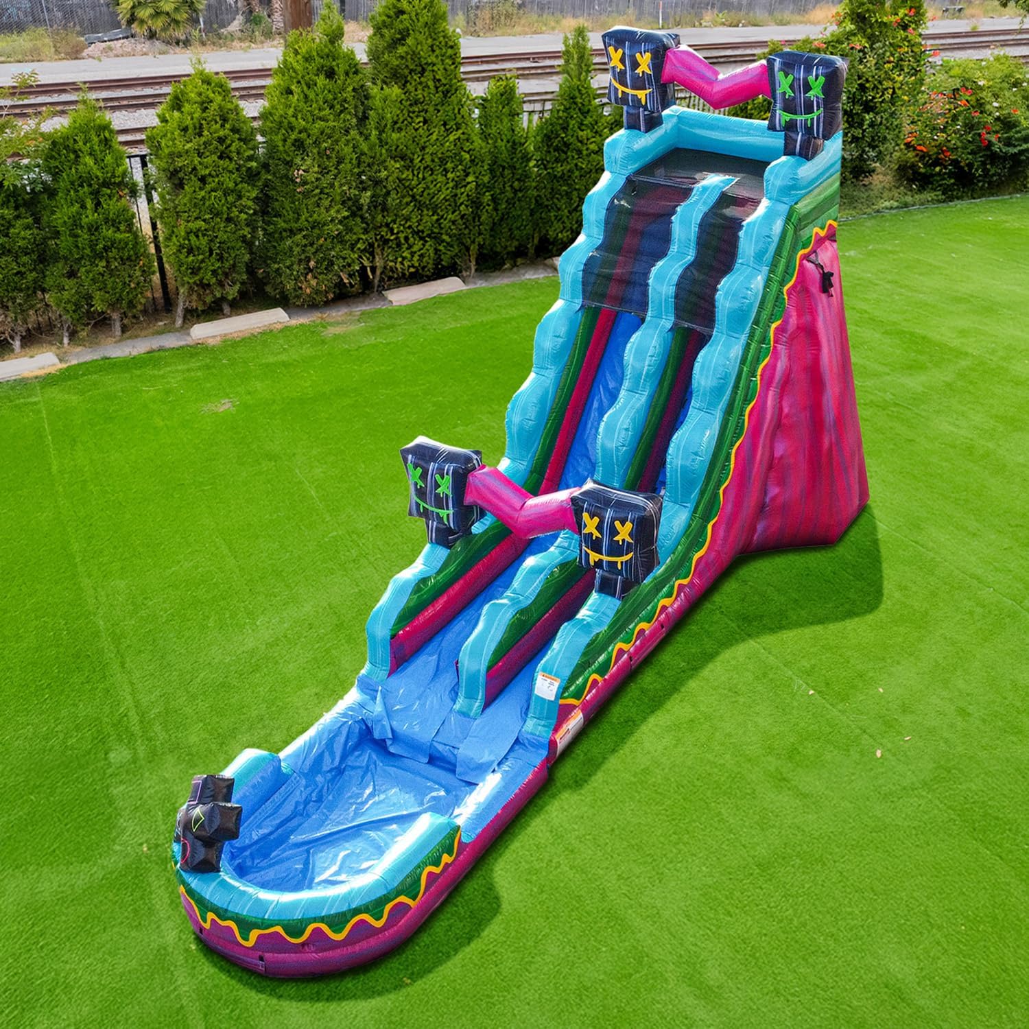 Squid Games Blitz 19′ Single Lane Water Slide delivered and set up by InflatableTX