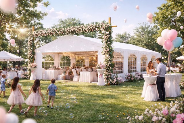 Event tent rental for weddings and graduations