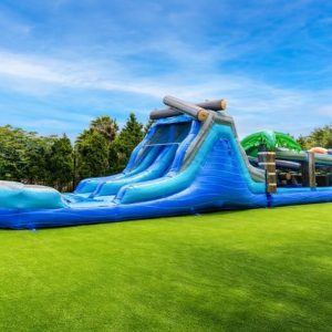 Tropical Surge 45ft Duel Lane Obstacle Run rental from InflatableTX in North DFW