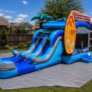 Surf City Good Vibes Dual Lane Combo rental from InflatableTX in North DFW
