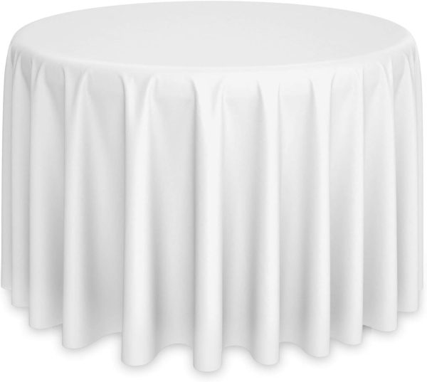 White 60in Round Tablecloth - 120in Round (choose color) rental - InflatableTX
