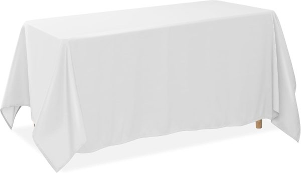 White 6ft Table Tablecloth - 90x132in (choose color) rental - InflatableTX