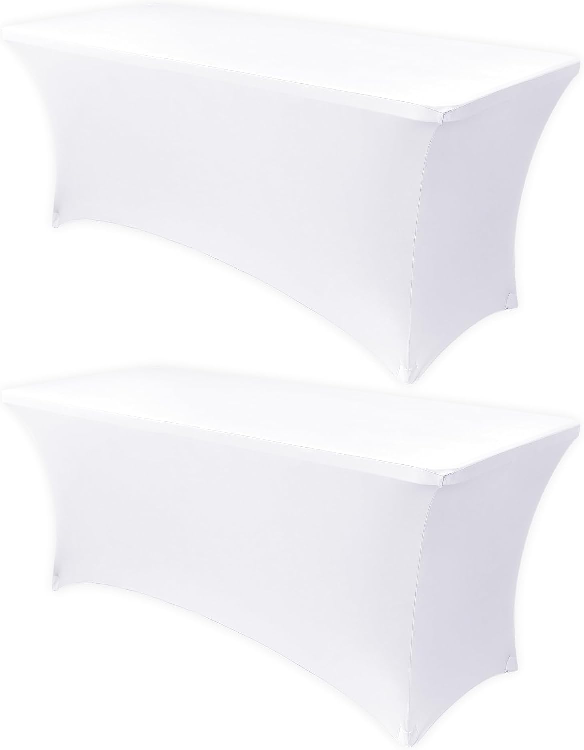White 8ft Stretch Spandex Table Cover (choose color) rental - InflatableTX