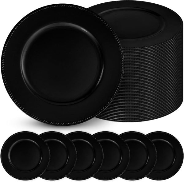Black Charger Plates (set of 12) rental North DFW