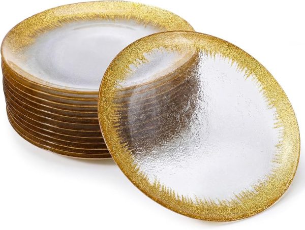 Clear Charger Plates with Gold Rim (set of 12) rental North DFW