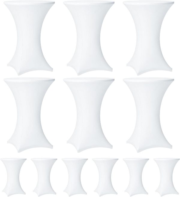 White Cocktail Table Stretch Spandex Cover (choose color) rental - InflatableTX