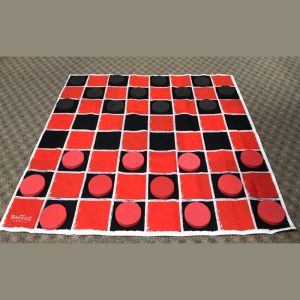 Giant checkers - 4 ft canvas mat with oversized red and black foam pieces