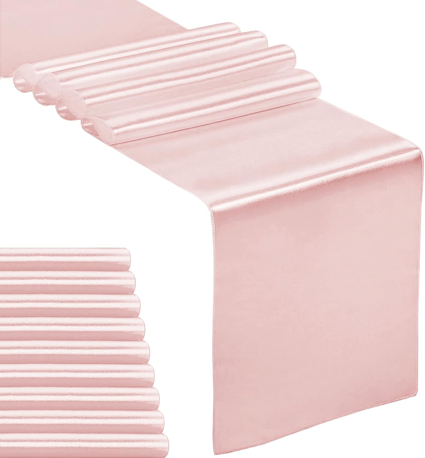Rose Gold Satin Table Runner 12x108 (choose color) rental - InflatableTX