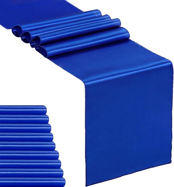 Royal Blue Satin Table Runner 12x108 (choose color) rental - InflatableTX