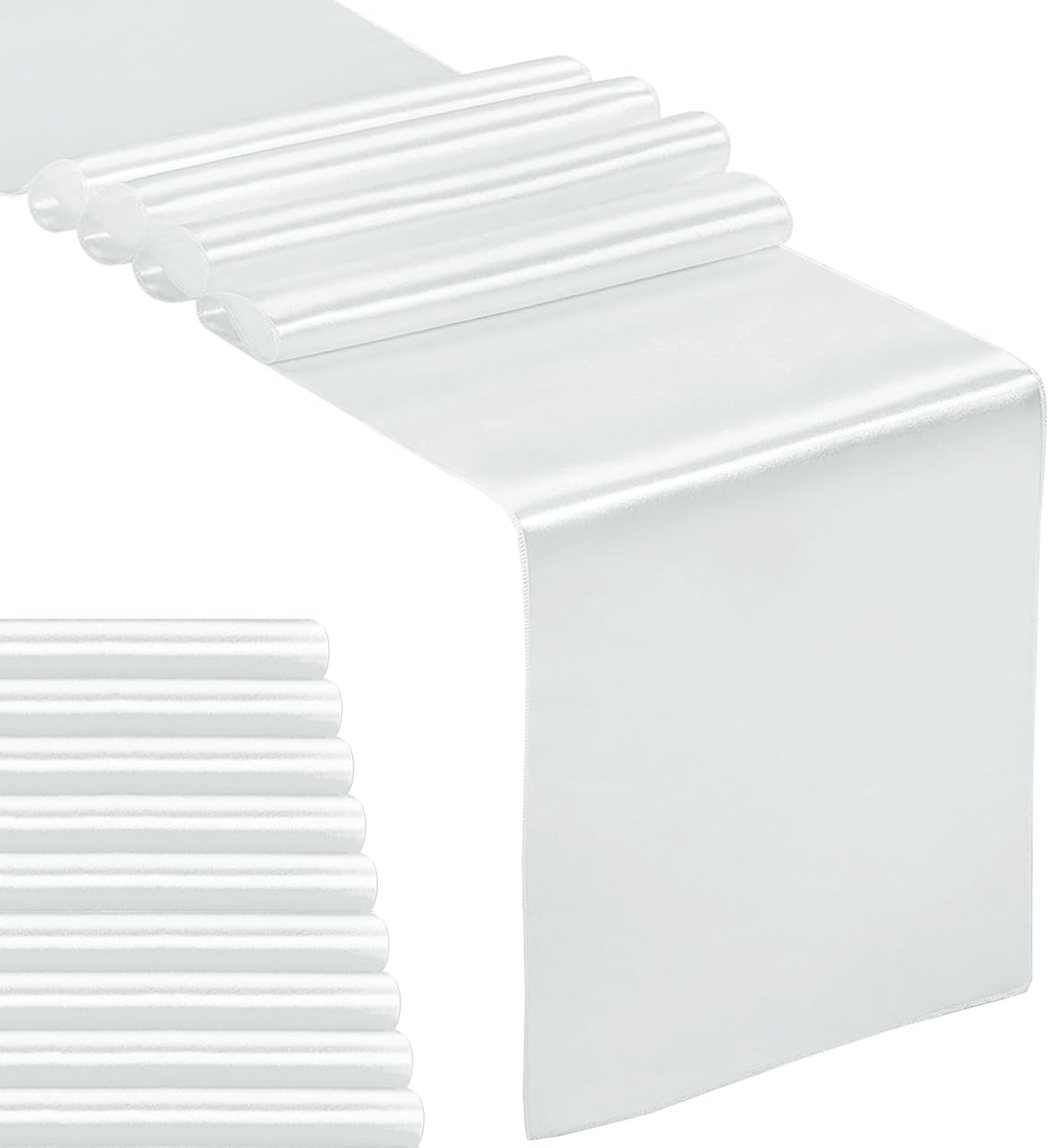 Silver Satin Table Runner 12x108 (choose color) rental - InflatableTX