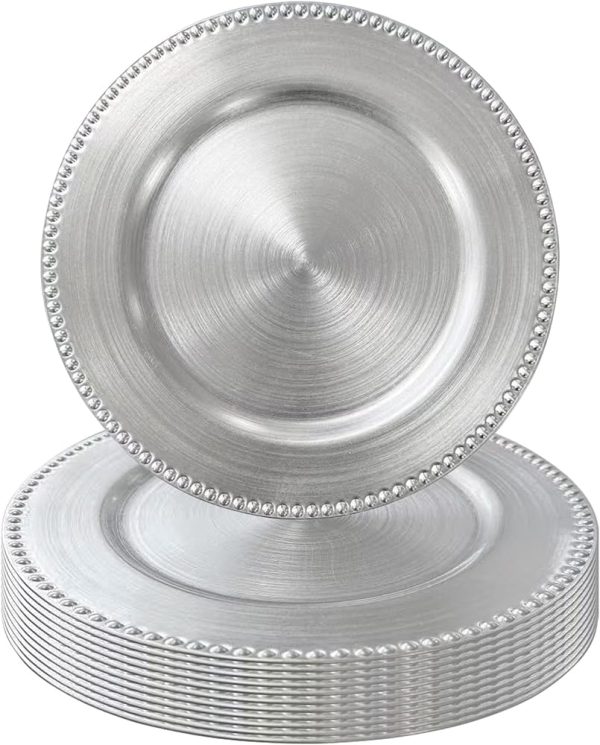 Silver Charger Plates (set of 12) rental North DFW